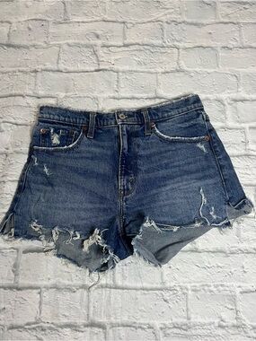 Abercrombie and Fitch High Rise Mom Short 2.5” size 8/29 Raw Hem Distressed
